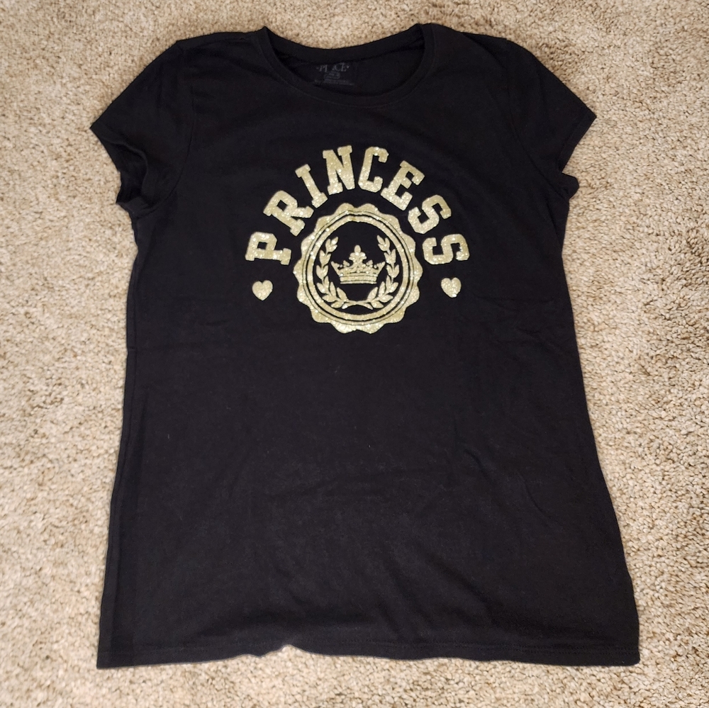 Children's Place Black Princess Tee XXL EUC